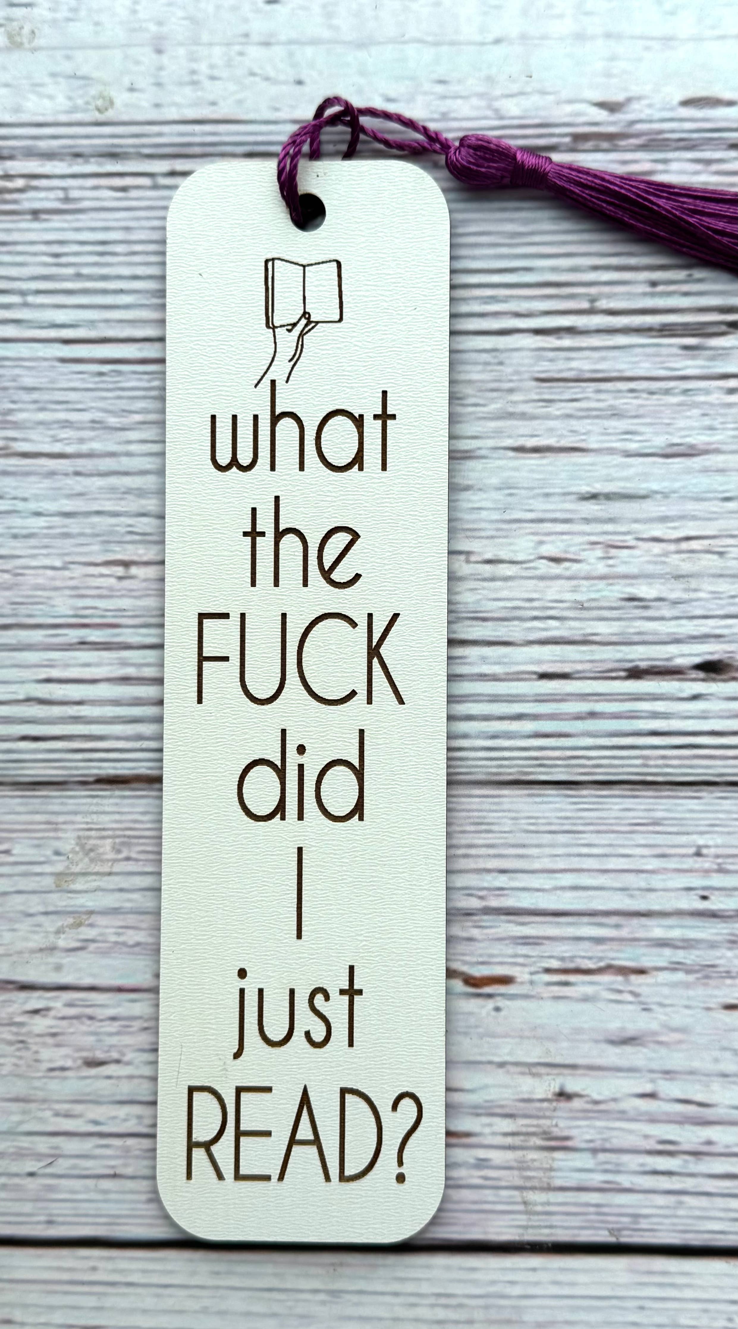 Engraved Adult-Themed Bookmarks – 1/8” White MDF | Spicy Lit: Smut slut
