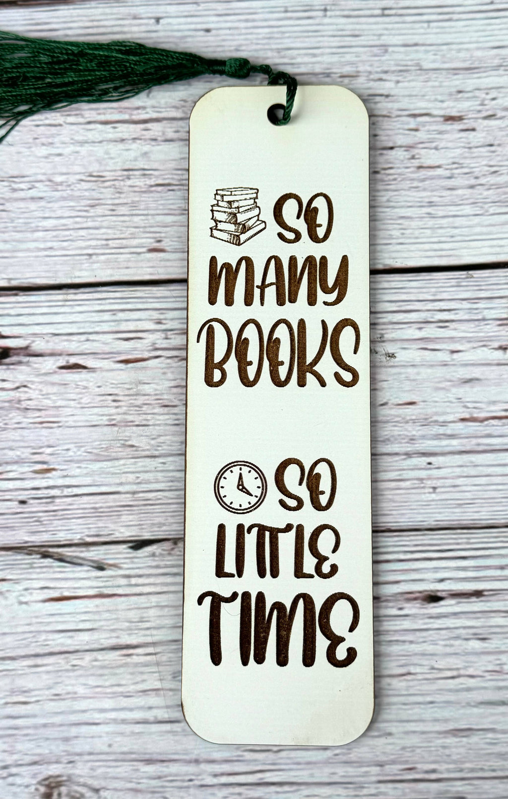 Set of 8 Wood Engraved Bookmarks 