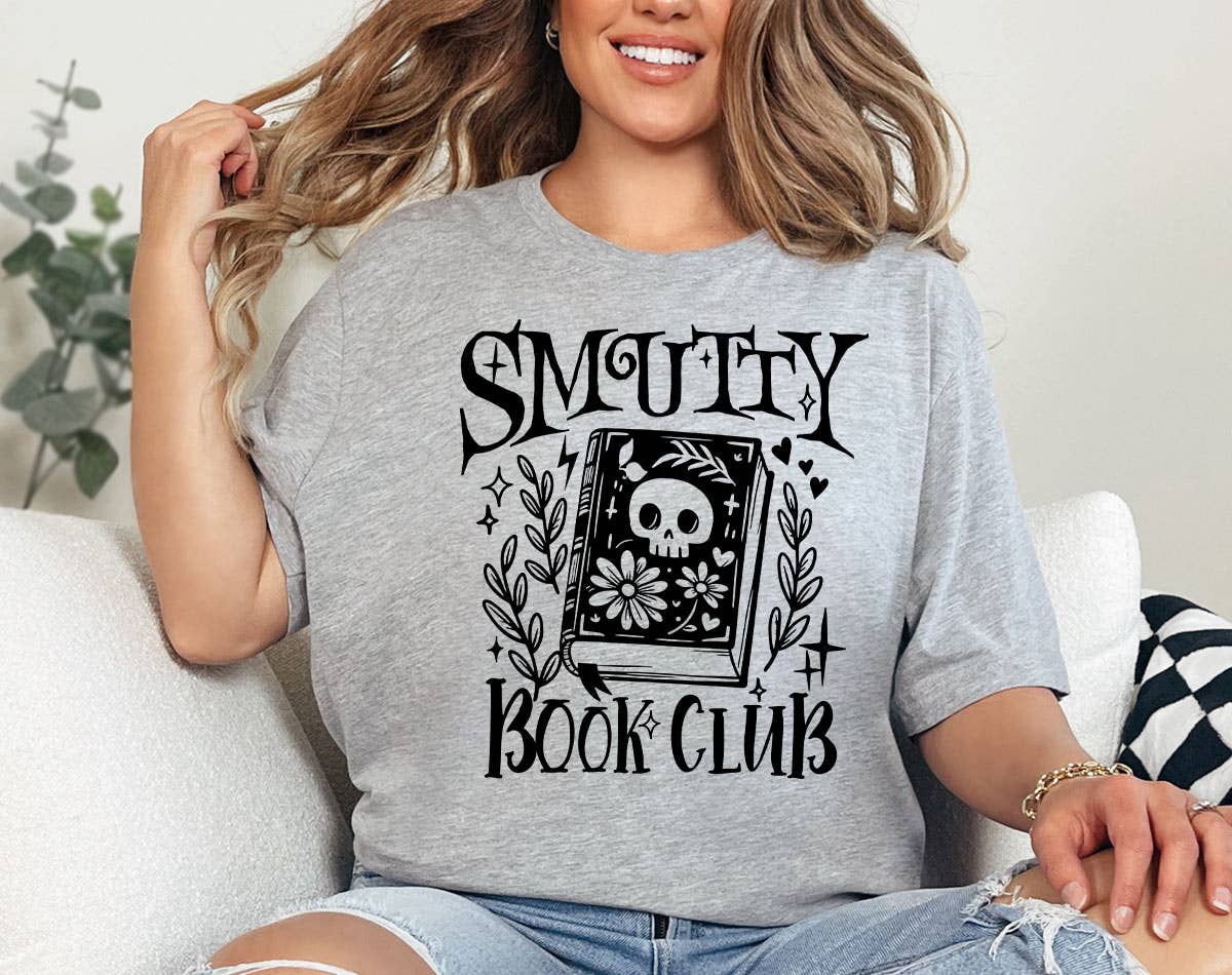 Smutty Book Club - Funny Book Reading T-Shirt: White / MD
