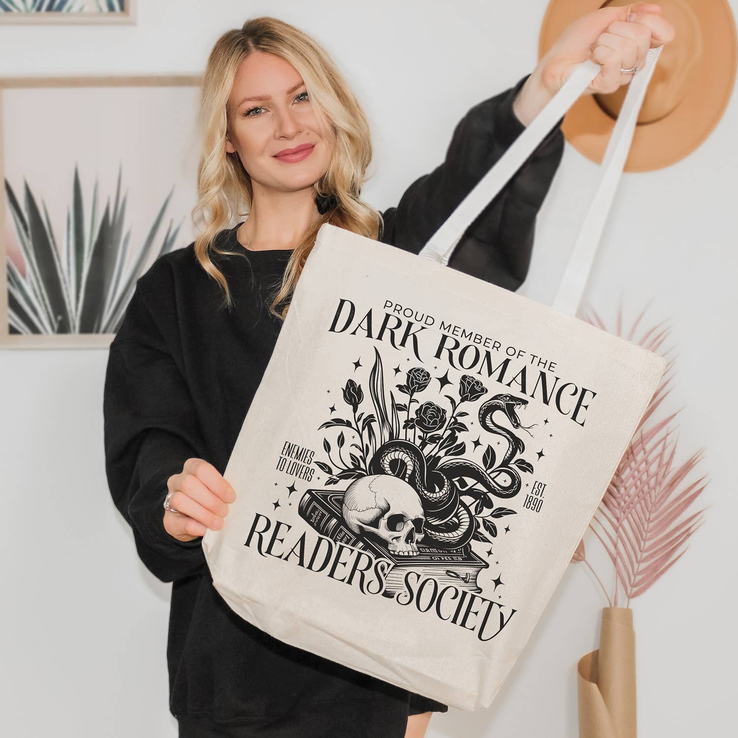 Dark Romance Readers Society Tote Bag: Natural