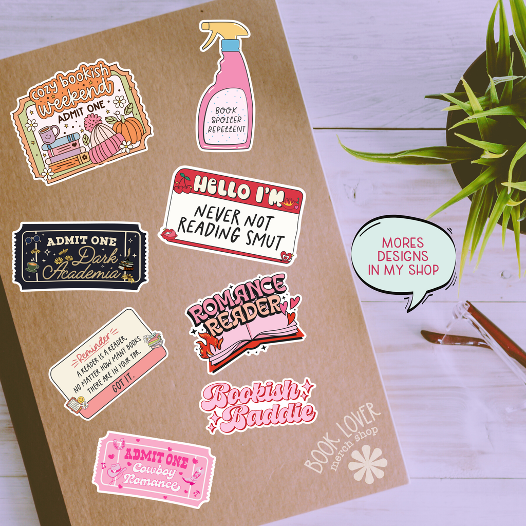 Romantasy Book Club Stickers  / Bookish Merch, Book Lover: Matte 2''