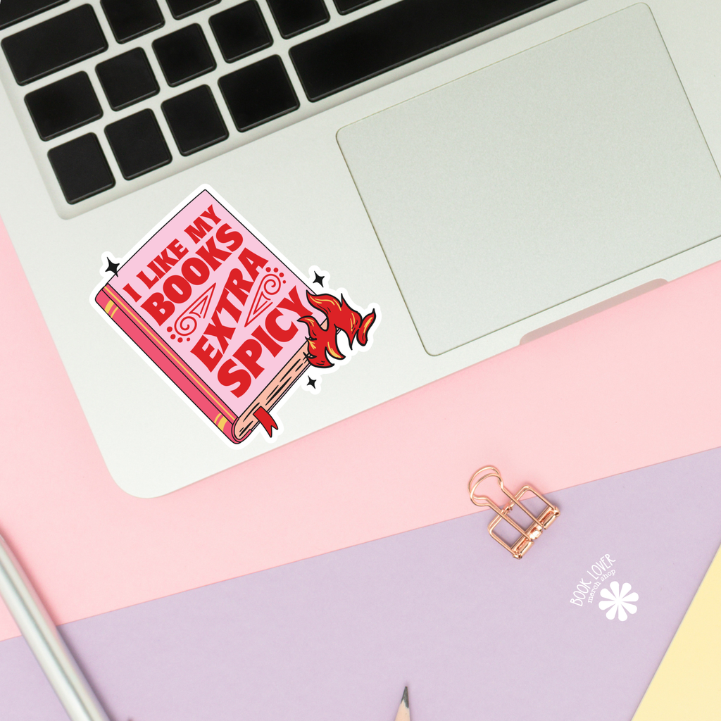 I Like My Books Extra Spicy Stickers / Bookish Merch Lover: Matte Stickers 2''