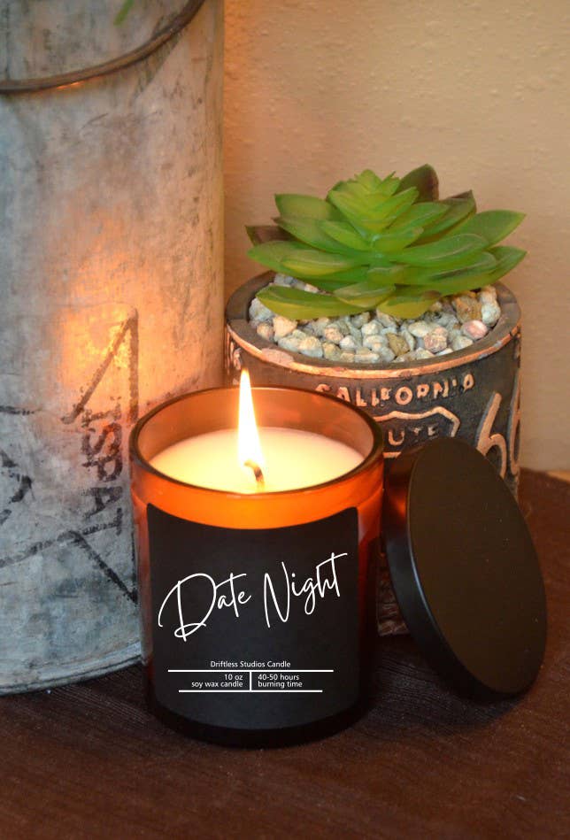 Date Night Soy Wax Valentines Day Candle - 10 oz Candles