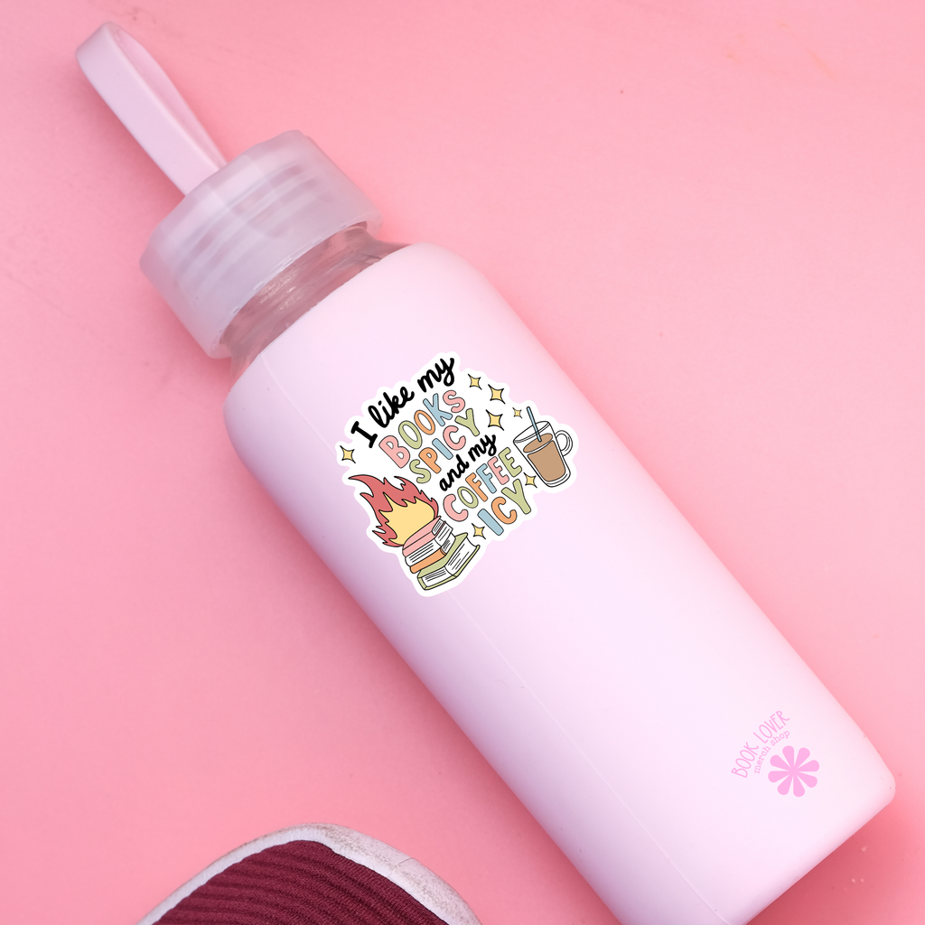 I Like My books Spicy and My Coffee Icy Stickers / Bookish: 2''