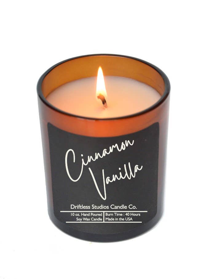 Cinnamon Vanilla Soy Candles - 10oz. Candle + Lid