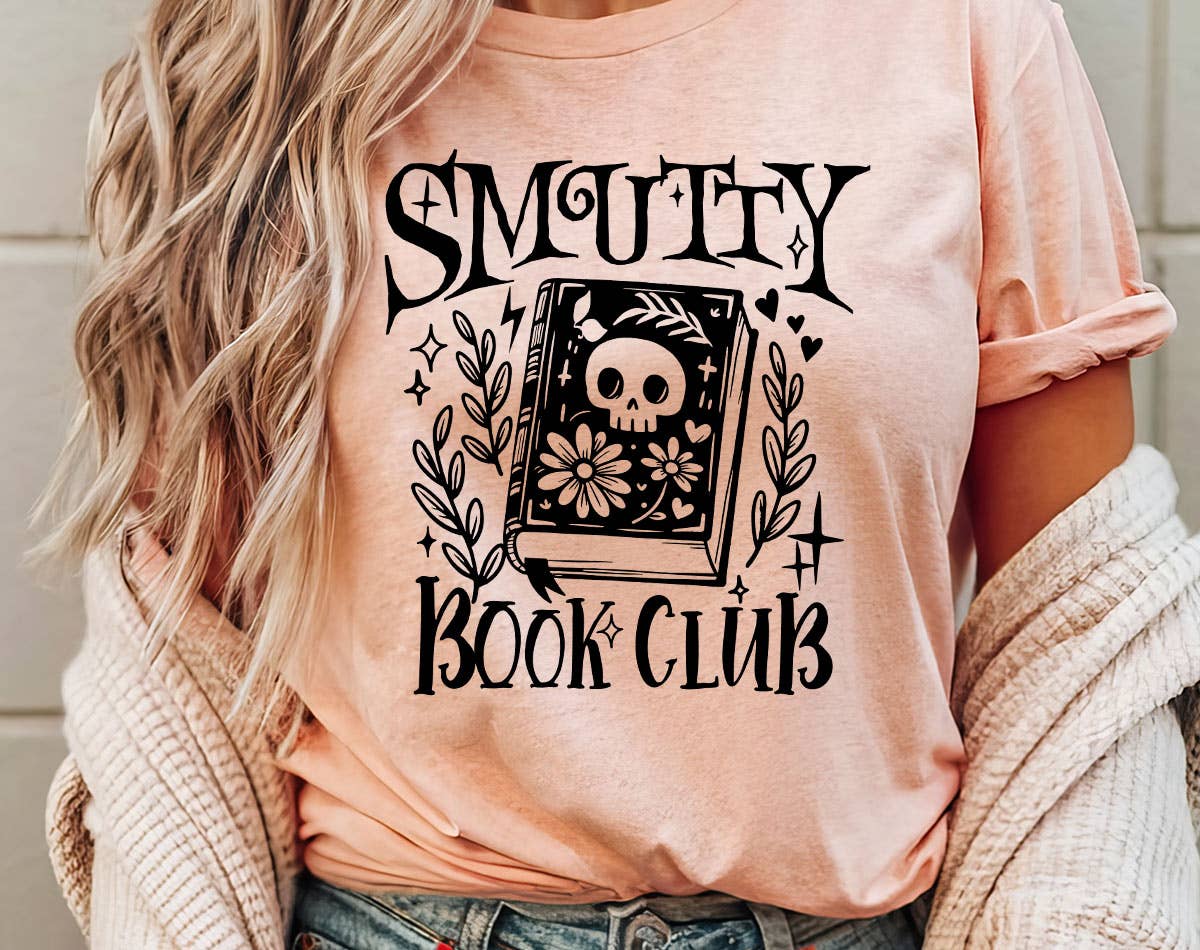 Smutty Book Club - Funny Book Reading T-Shirt: Prism Peach / SM