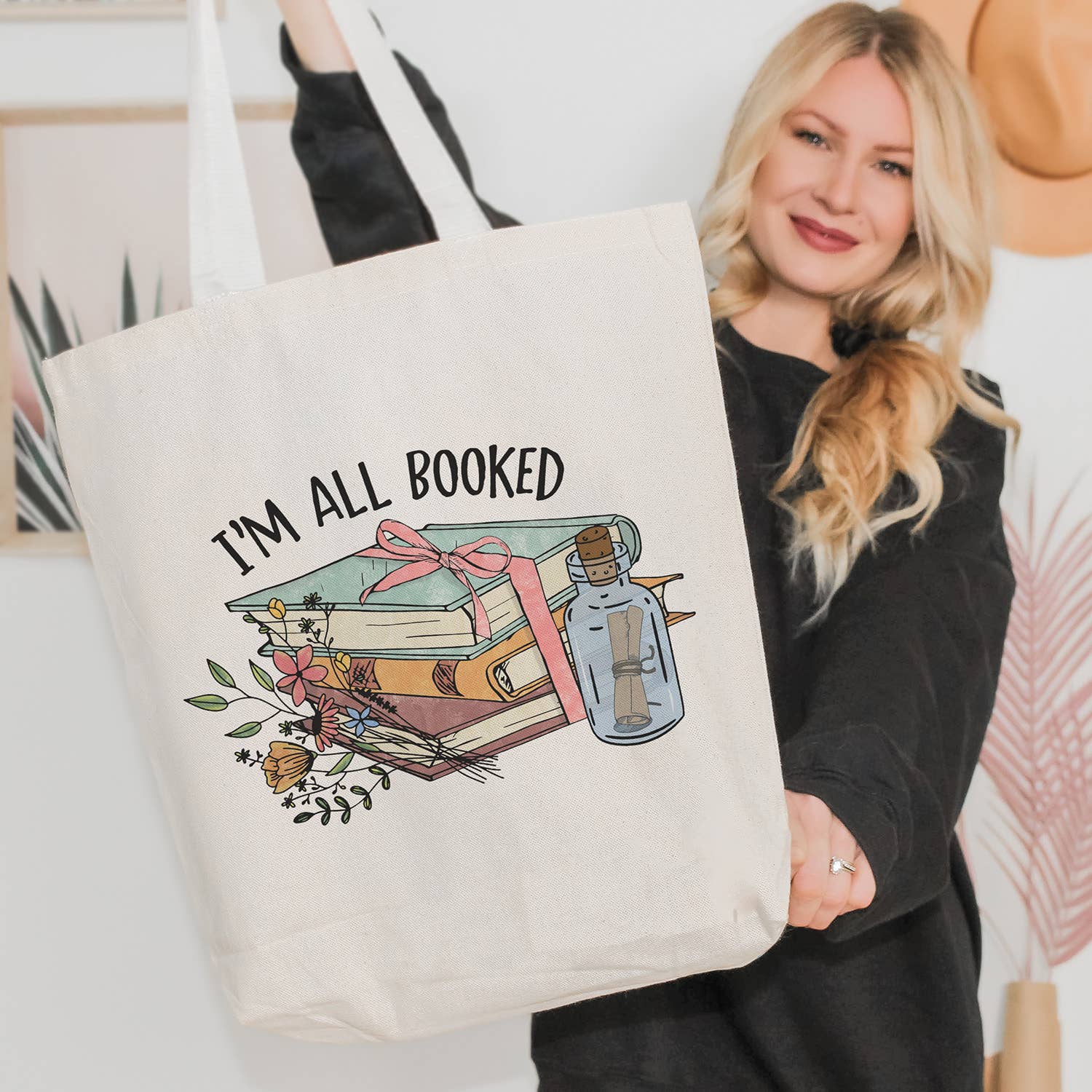 I'm All Booked Tote Bag: Natural