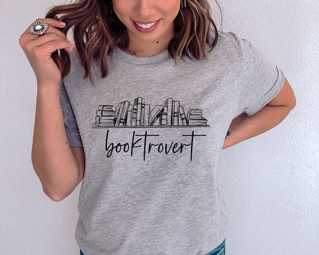 Booktrovert - Funny Book Lover T-Shirt: Black / LG