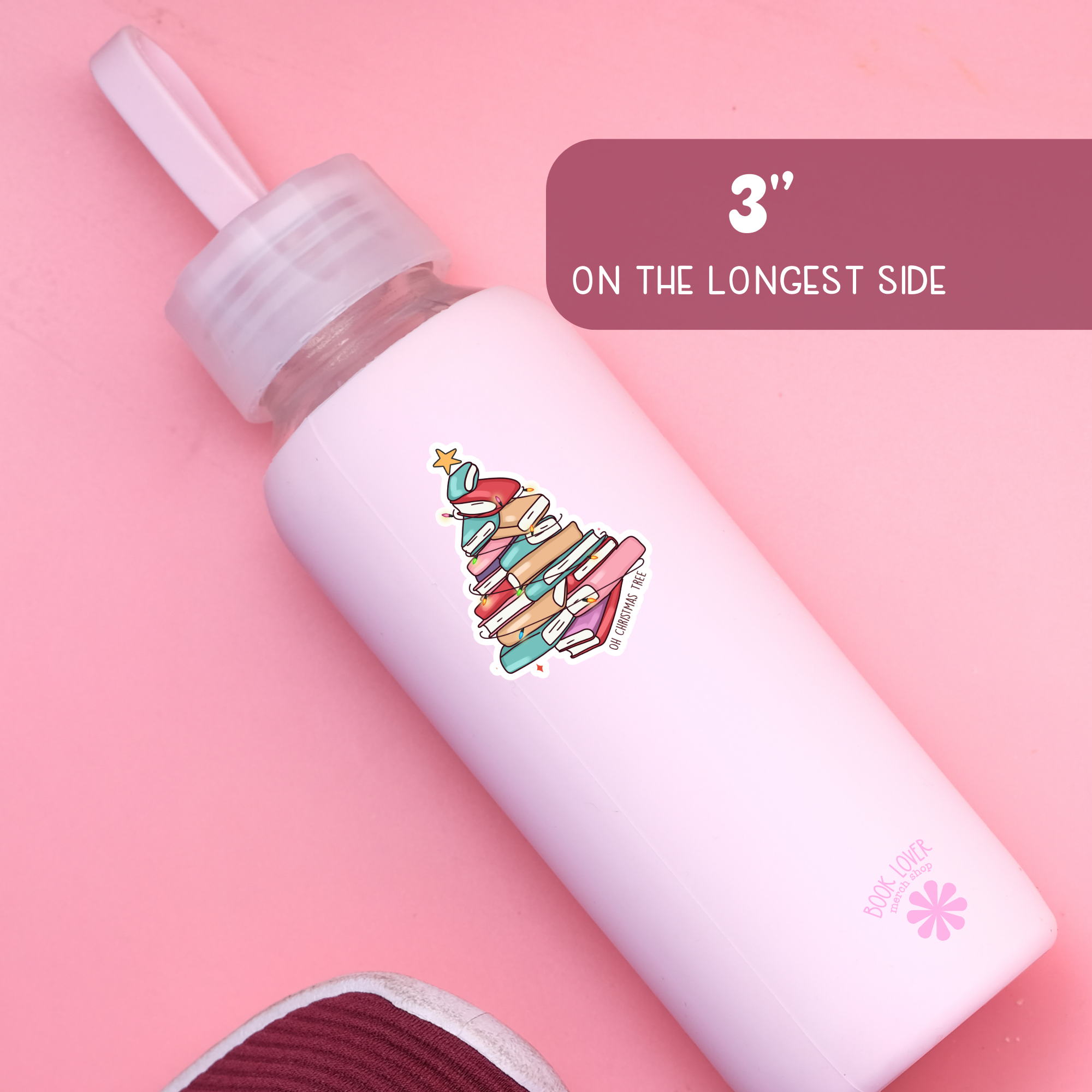 Christmas Tree with Books / Bookish Stickers / Book Lover: Matte Stickers 2''