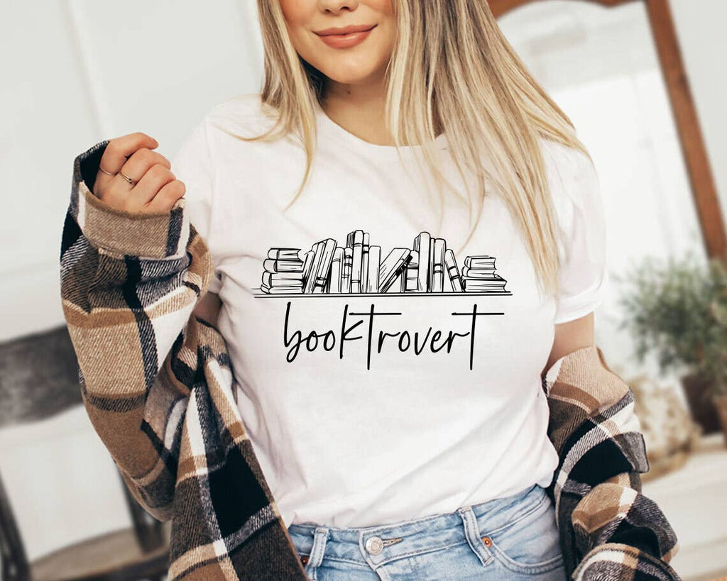 Booktrovert - Funny Book Lover T-Shirt: Black / LG