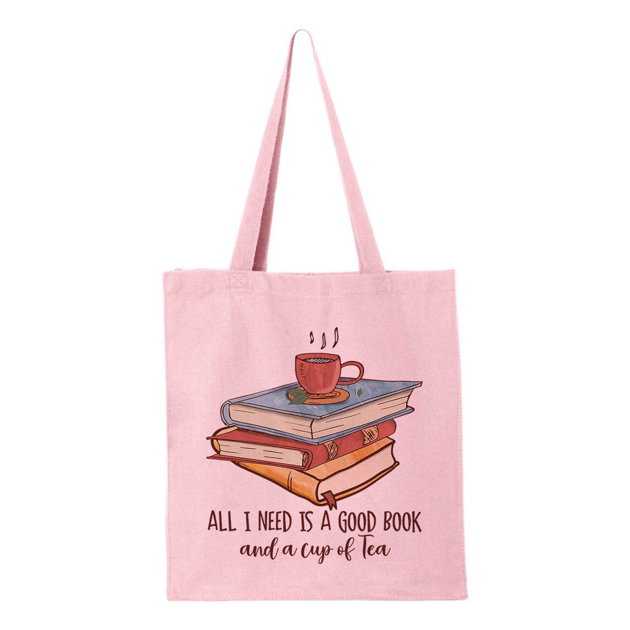 Good Book And A Cup Of Tea Tote Bag: Natural