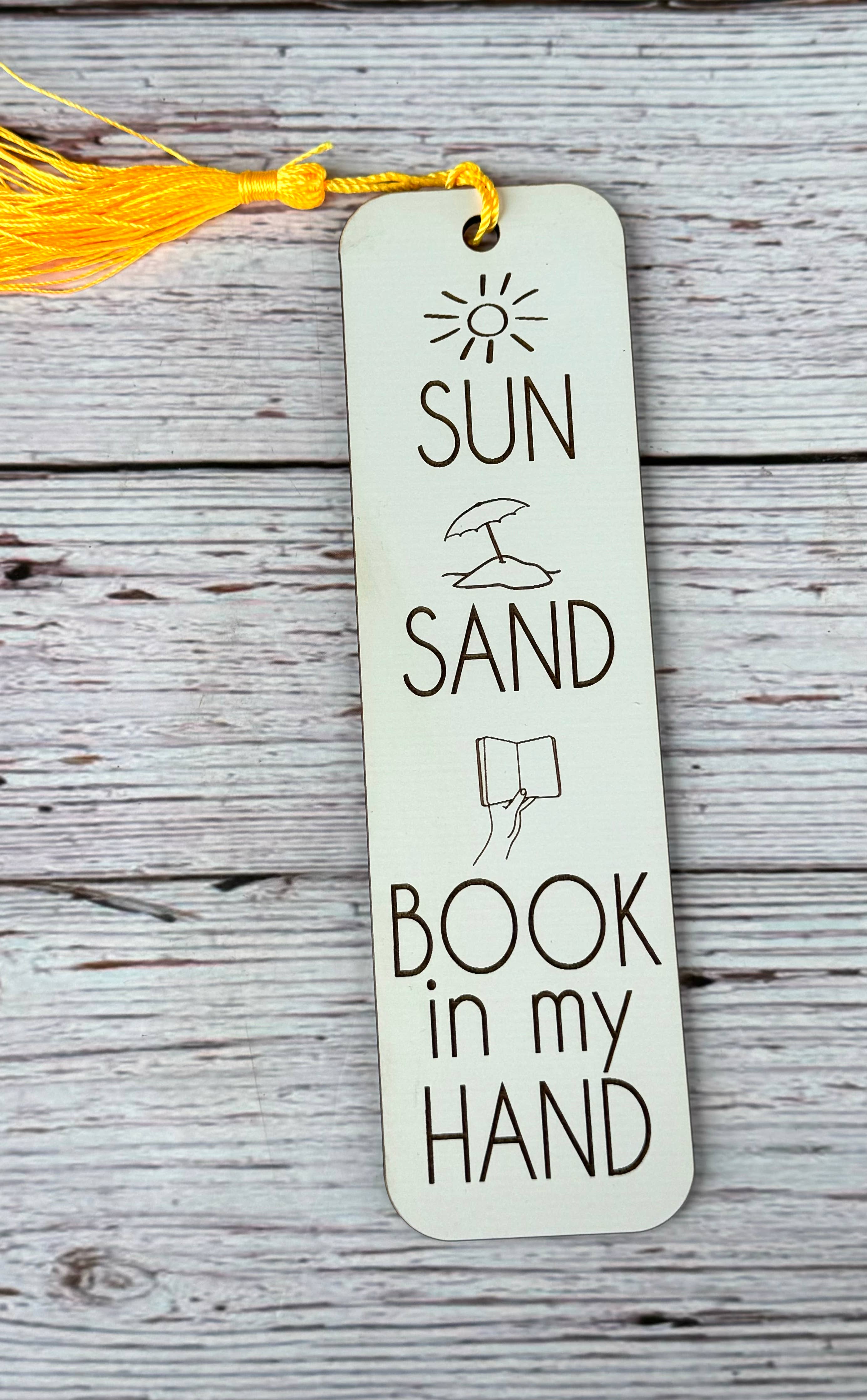 Set of 8 Wood Engraved Bookmarks 